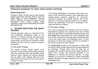 Smart School Conceptual Blueprint




         The Malaysian Smart School
                       Appendix 4
                Professional Development
               for Smart School Teachers



9 July, 1997                        Page 155   Smart School Project Team
 