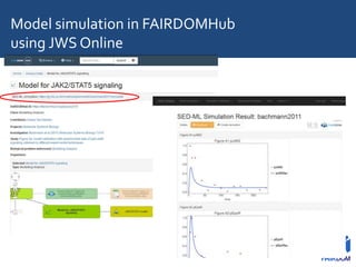 A simulation database allows a one-click, live
figure reproduction in a FAIRDOM-SEEK
JWS model Excel data file
Dagmar Walt...