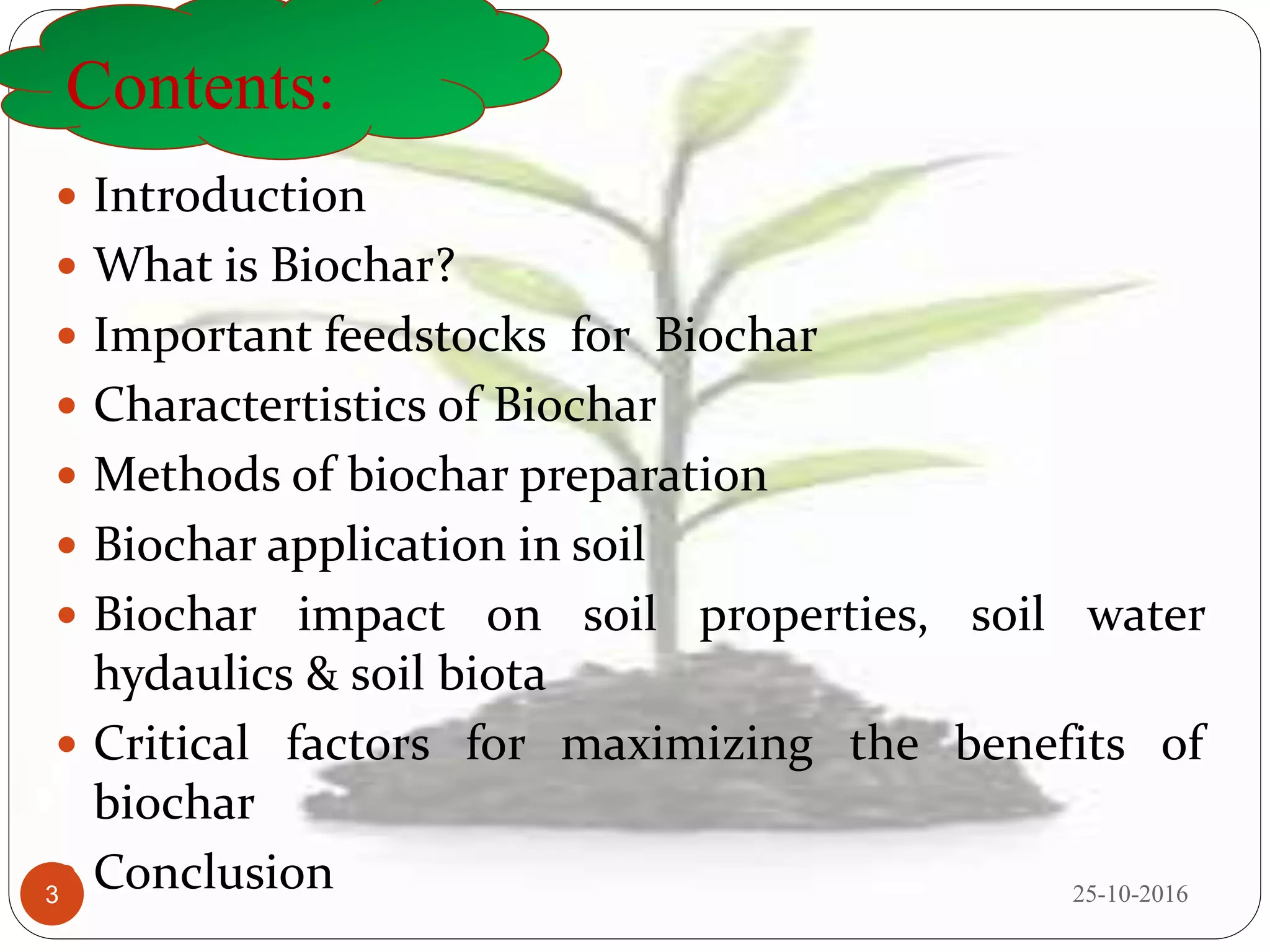 Biochar and its importance in sustaining crop productivity & soil ...