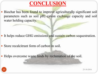 Biochar and its importance in sustaining crop productivity & soil ...