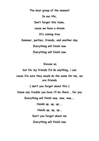 Ssc1516 lyrics vedruna immaculada best friends song 6è b