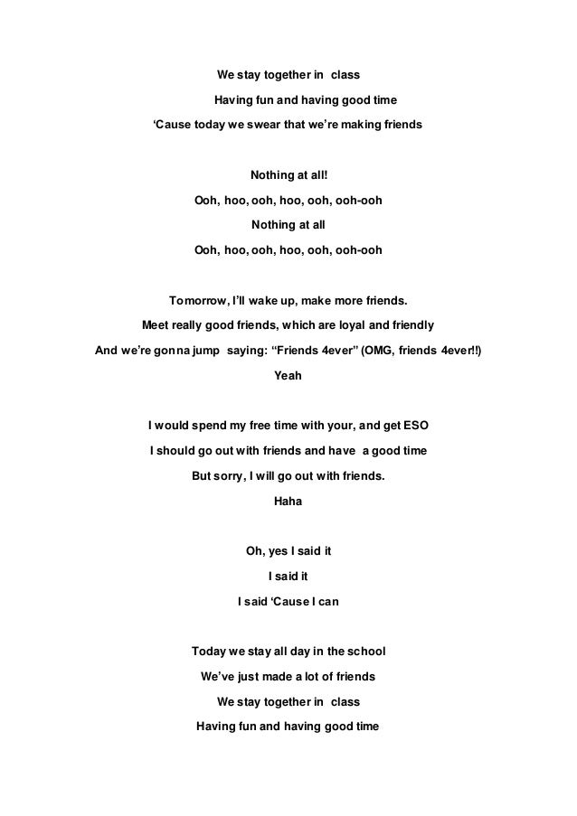 Ssc1415 Lyrics Santissima Trinitat Badalona The Friends Song