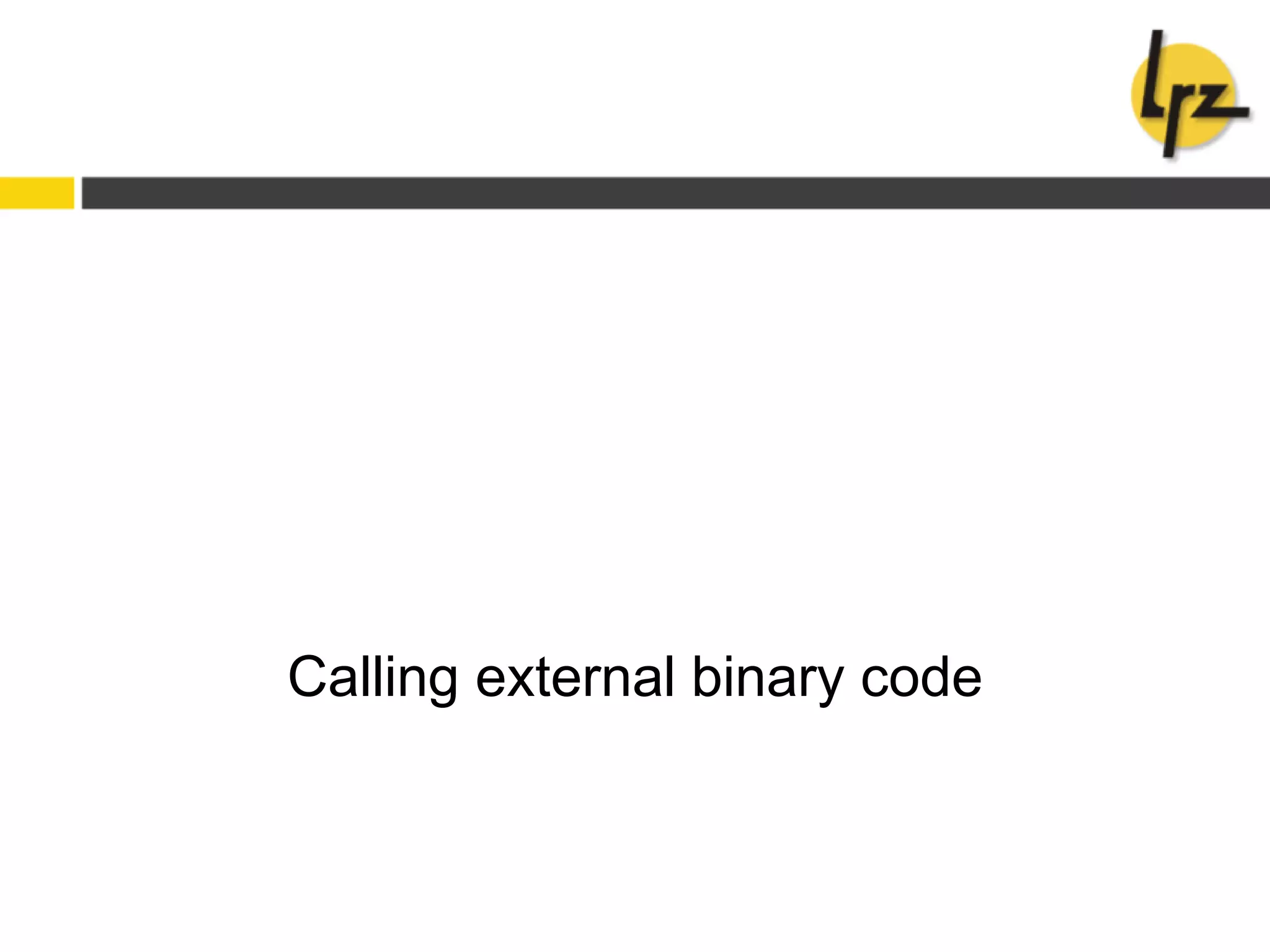 Calling external binary code
 