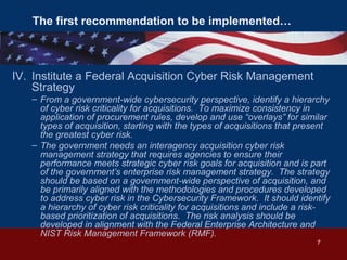 Acquisition Cybersecurity Risks Improving cyber-security through acquisition | PPT