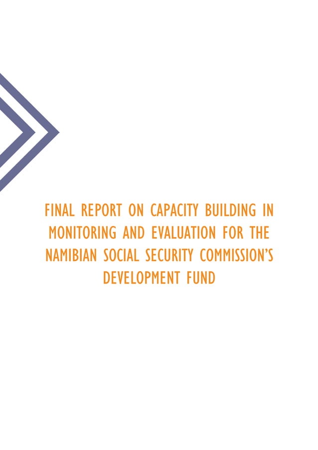 Final Report on Capacity Building in Monitoring and Evaluation for the
