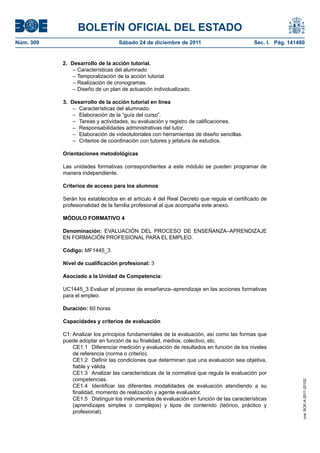 Ssce0110 anexo iv docencia de la formación profesional para el empleo | PDF