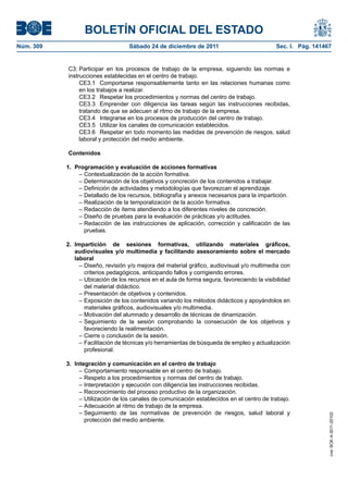 Ssce0110 anexo iv docencia de la formación profesional para el empleo | PDF