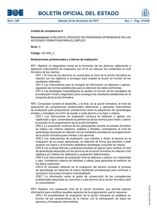 Ssce0110 anexo iv docencia de la formación profesional para el empleo | PDF