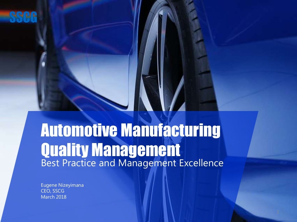 SSCG Automotive Manufacturing Quality Management