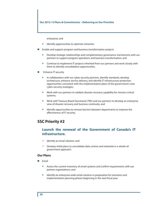 SSC Integrated Business Plan




Appendix D: Our Commitments
Plan and Design Commitments
      Expected Results           ...