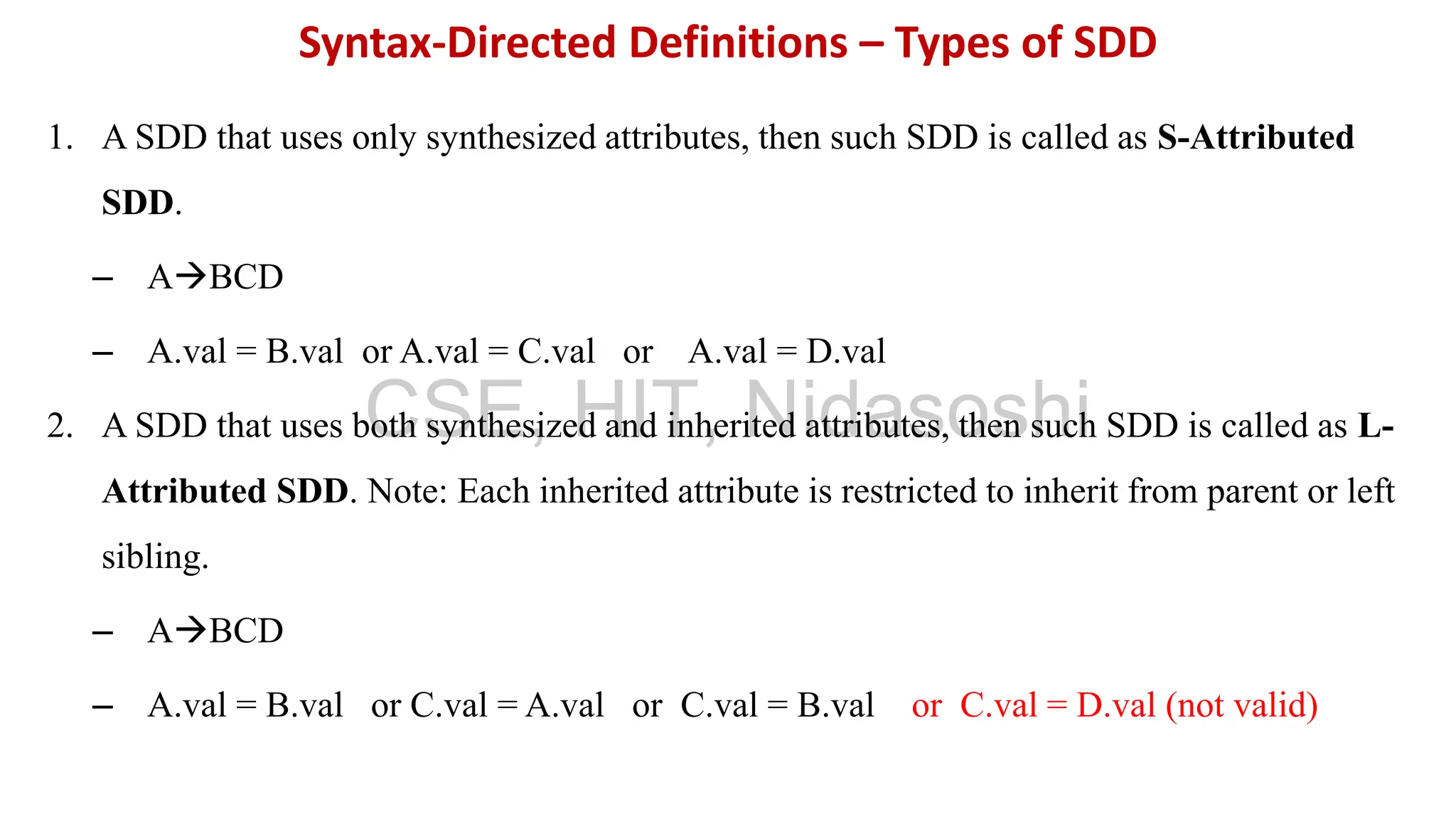 Syntax Directed Definition and its applications | PDF | Programming ...