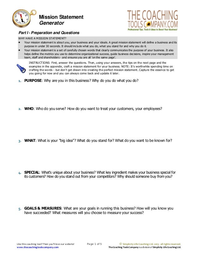 Mission Statement Generator By Emma Louise Elsey Mission statement generator by emma louise elsey