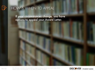 If your circumstances change, you have
options to appeal your Award Letter.
HOW & WHEN TO APPEAL
30/35
The information contained in this presentation is subject to change and does not constitute legal advice.
Always consult a financial planner or a tax advisor for detailed information.
 