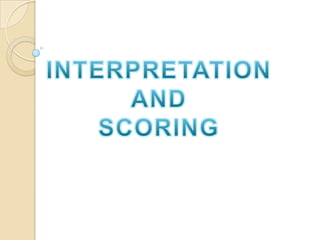 Ssct interpretation and scoring