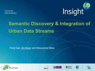 Semantic Discovery & Integration of 
Urban Data Streams 
Feng Gao, Ali Intizar and Alessandra Mileo 
 