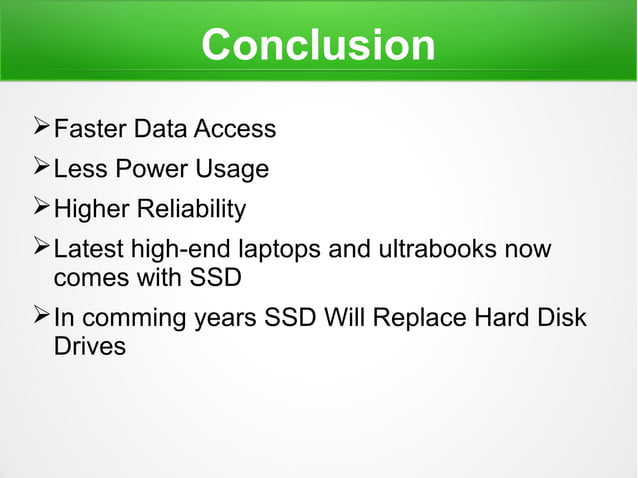 SSD Solid State Drive PPT By Shyam Jos