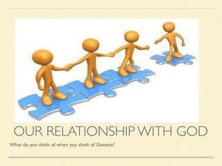 OUR RELATIONSHIP WITH GOD
What do you think of when you think of Genesis?
 