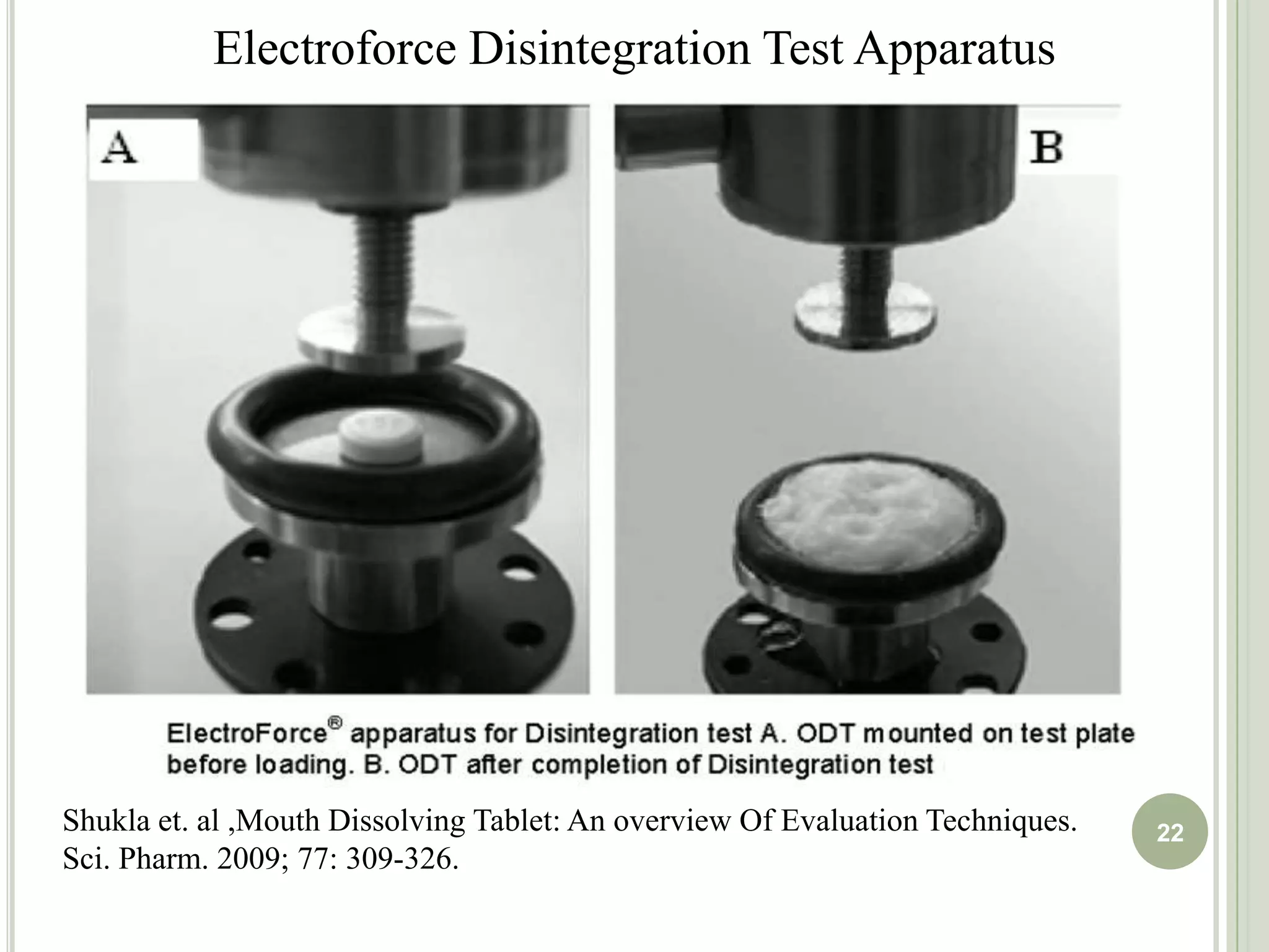 USP and EP used the term ODT for the tablets that disperses readily and within 3 minutes in mouth before swallowing.