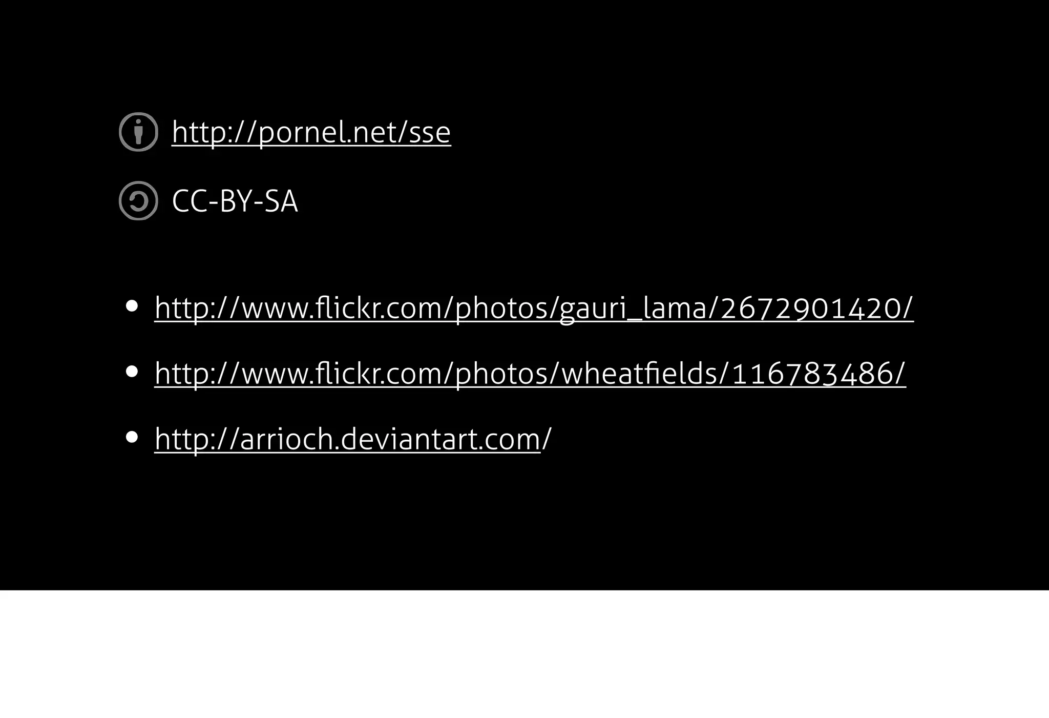 http://pornel.net/sse

   CC-BY-SA


• http://www.ﬂickr.com/photos/gauri_lama/2672901420/
• http://www.ﬂickr.com/photos/wheatﬁelds/116783486/
• http://arrioch.deviantart.com/
 