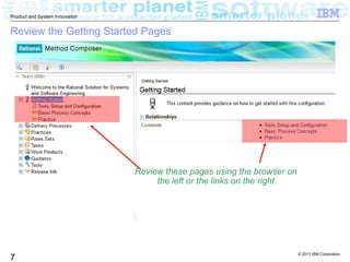 © 2013 IBM Corporation
7
Product and System Innovation
Review the Getting Started Pages
Review these pages using the browser on
the left or the links on the right
 