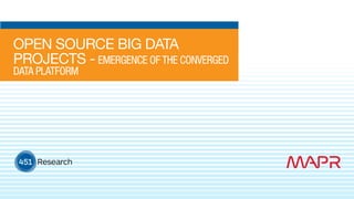 OPEN SOURCE BIG DATA
PROJECTS - EMERGENCE OF THE CONVERGED
DATA PLATFORM
 