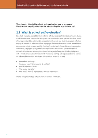 School Self Evaluation Guidelines post primary | PDF