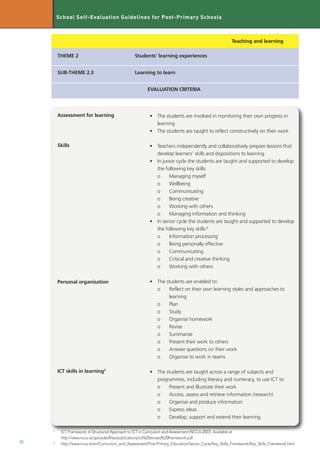 School Self Evaluation Guidelines post primary | PDF