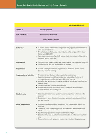 School Self Evaluation Guidelines post primary | PDF