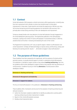 School Self Evaluation Guidelines post primary | PDF