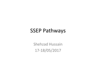 SSEP Pathways
Shehzad Hussain
17-18/05/2017
 