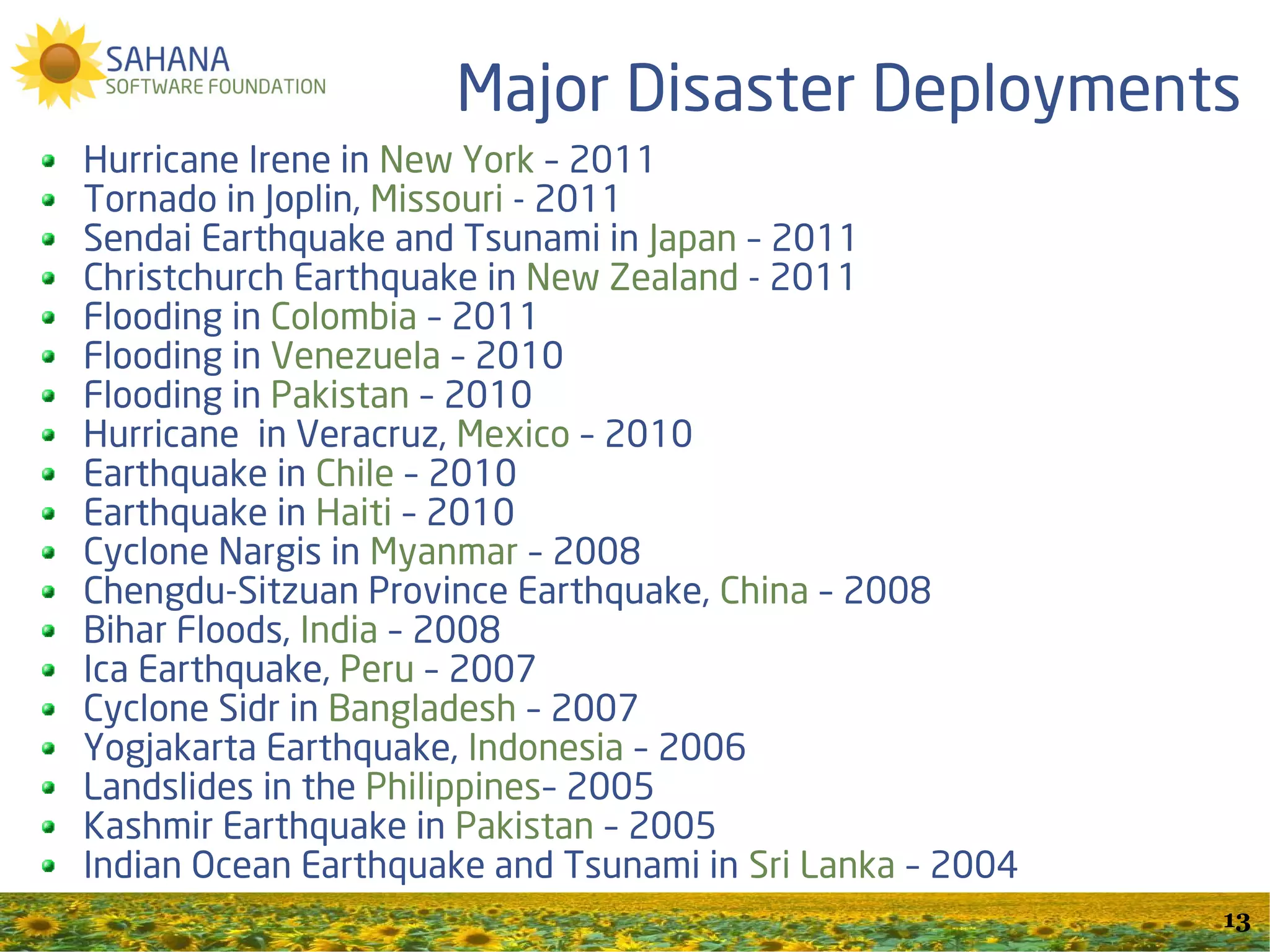 City of New York Office of
    Emergency Management
Shelter Management System




                           13
 