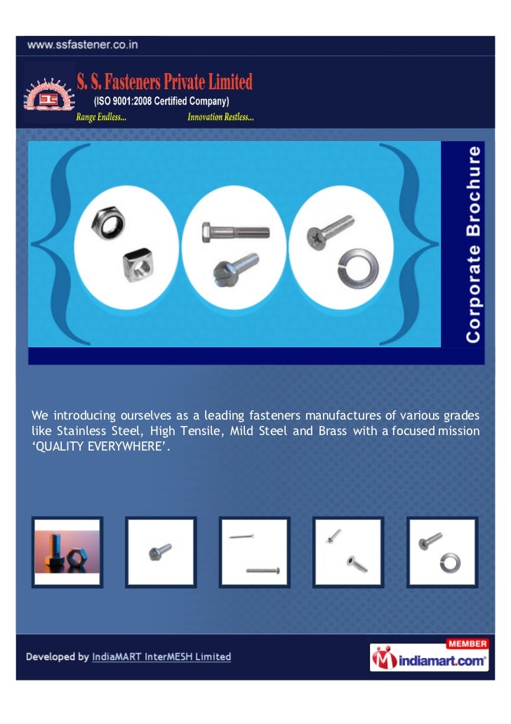 S. S. Fasteners Private Limited, Coimbatore, Industrial Fasteners