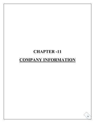 73
CHAPTER -11
COMPANY INFORMATION
 