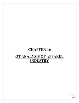 93
CHAPTER-16
OT ANALYSIS OF APPAREL
INDUSTRY
 