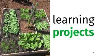 learning
projects
why&how2learn — SeaGL 2017 — @genehack 19
 