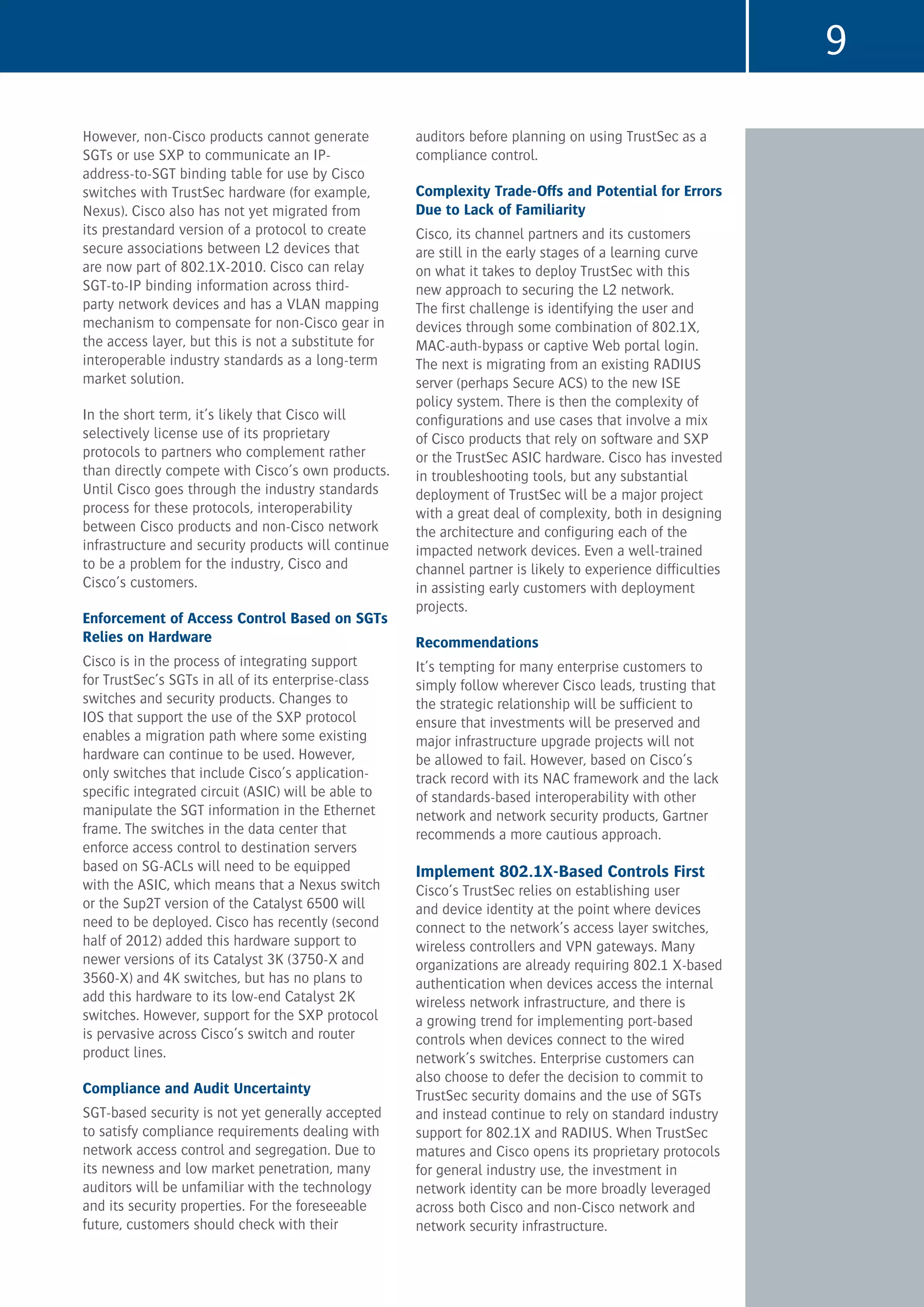 Gartner Newsletter Cisco TrustSec Deployed Across Enterprise Campus