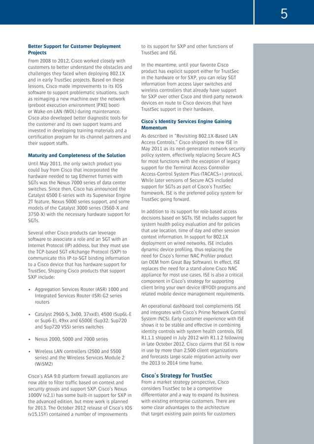 Gartner Newsletter Cisco TrustSec Deployed Across Enterprise Campus
