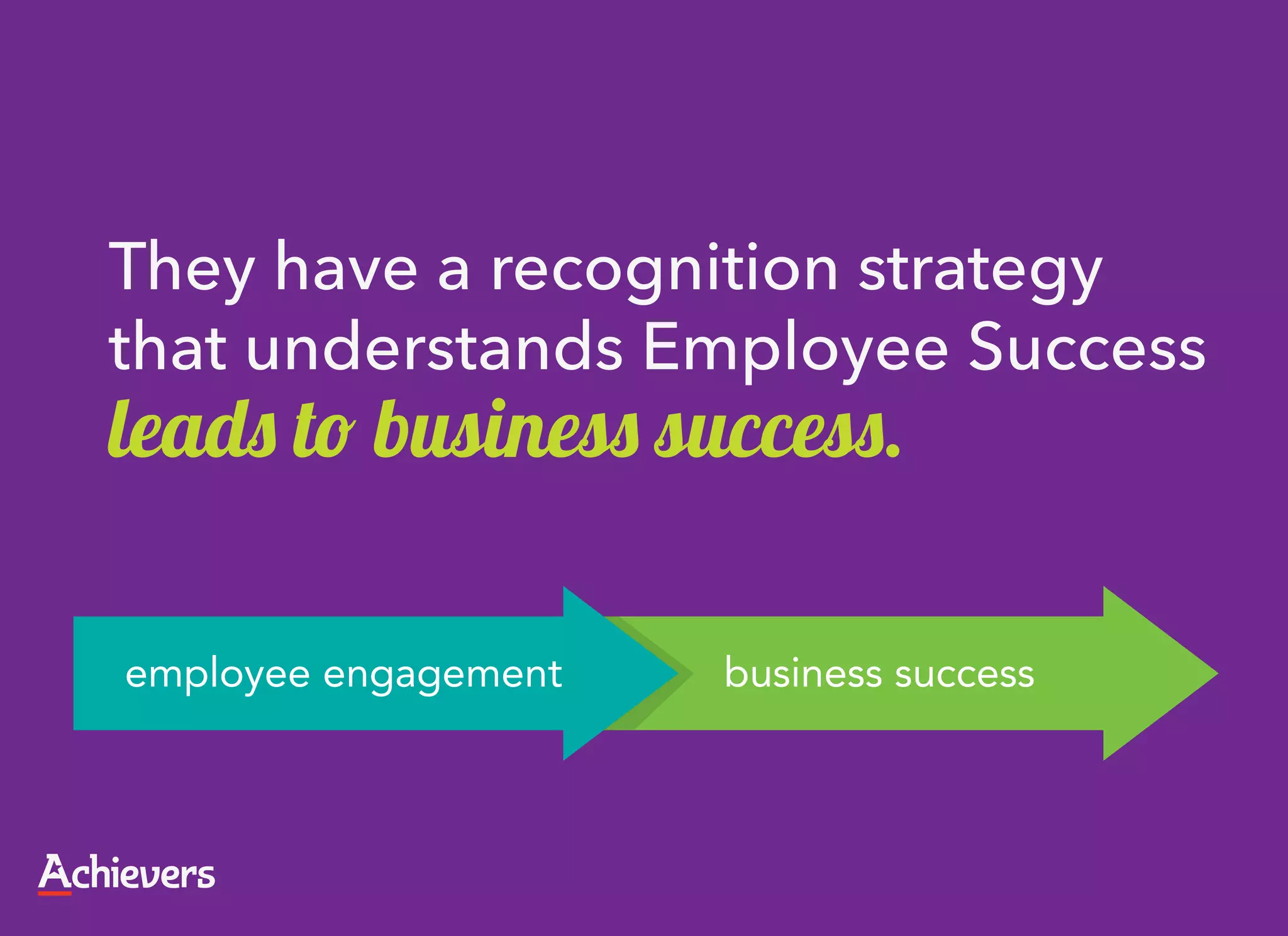 They have a recognition strategy
that understands Employee Success
leads to business success.

employee engagement   business success
 