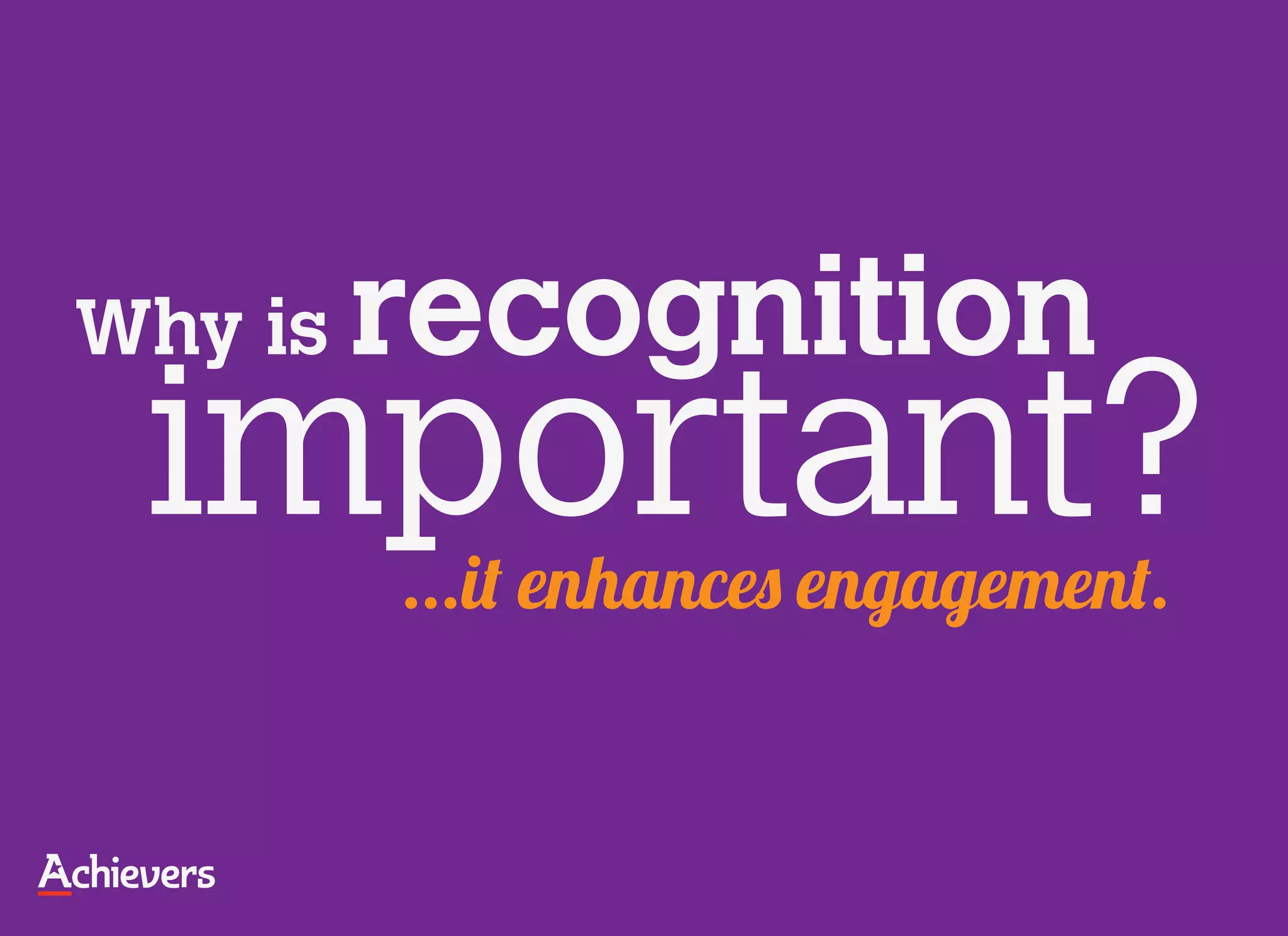 important?
  ...it enhances engagement.
 