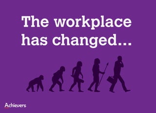 The workplace
has changed…
 