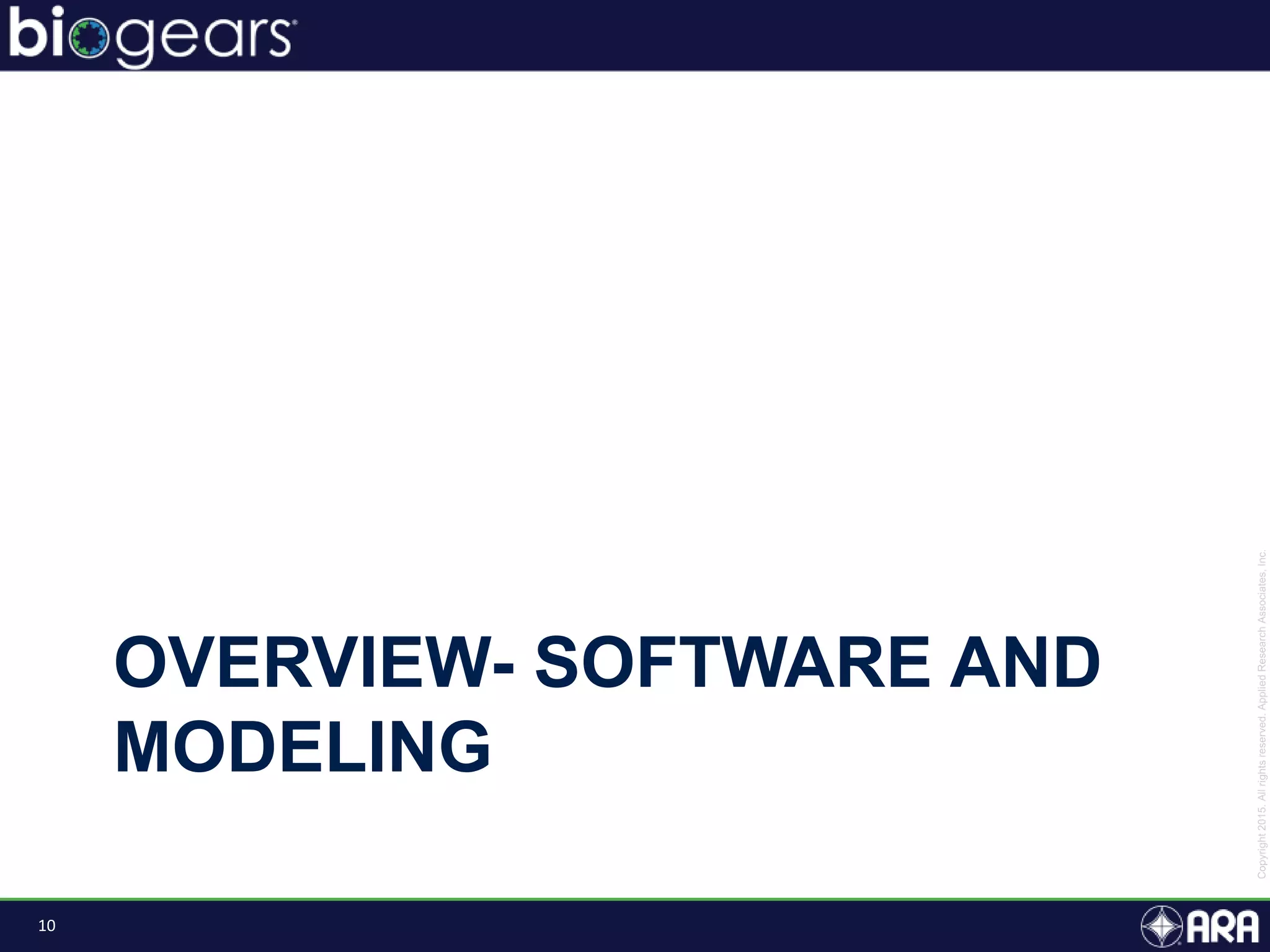10
OVERVIEW- SOFTWARE AND
MODELING
 