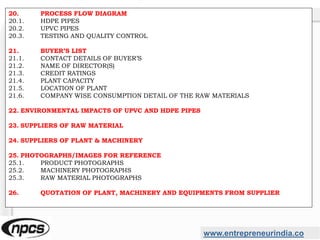 HDPE and uPVC Pipes Production | PPTX