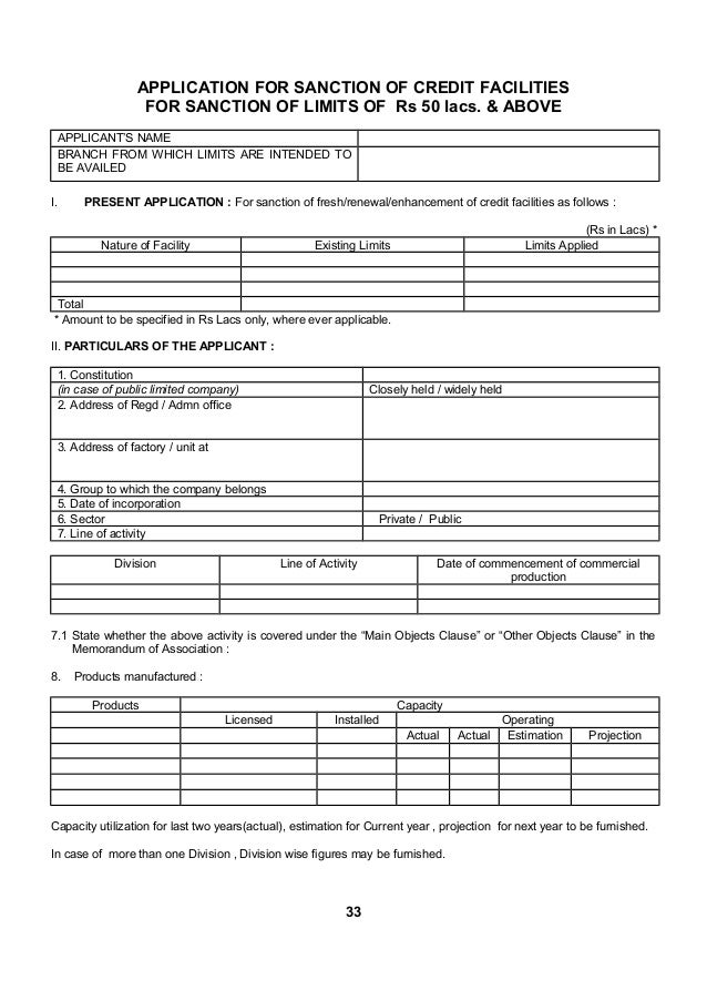 Ssi Application For fresh advance or renewal or enhancement in workin Ssi Application For fresh advance or renewal or enhancement in workin