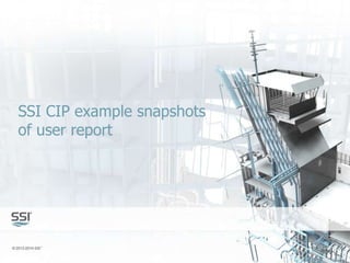 SSI CIP example snapshots
of user report
 