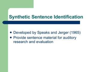 Synthetic Sentence Identification ,[object Object],[object Object]