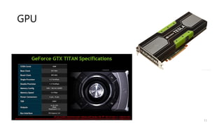 さらに．．．ダークシリコン
• フリーランチ時代 ～2005
• トランジスタ数はクロック数へ
• ホモジニアス・マルチコア時代 2005～20??
• トランジスタ数はコア数へ
• へテロジニアスコアへ
• 高いクロック数を持つコアと複数のコアを持つ低速なコアとの複合
11
理由：発熱，電力対策
• トランジスタは搭載可能だが電力が足りない
• 熱を抑制するために高クロック化が不可能
• 不要なチップの部分の電源をオフに→ダークシリコン
• ターボブーストの理由
 