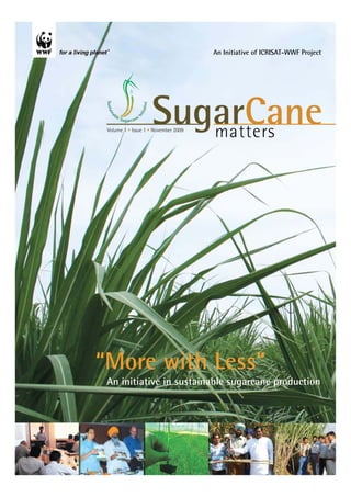 An Initiative of ICRISAT-WWF Project




 S ust ai


                                             SugarCane
                                      iv e
                                  ti a t
    na




                                ni
            bl
                 eS              eI
                    u g a rc a n

 Volume 1 Issue 1 November 2009
                                                matters



                                                                                   Nov ‘09
                                                                                             1




                                                                                      SugarCane
                                                                                   matters




“More with Less”
 An initiative in sustainable sugarcane production
 