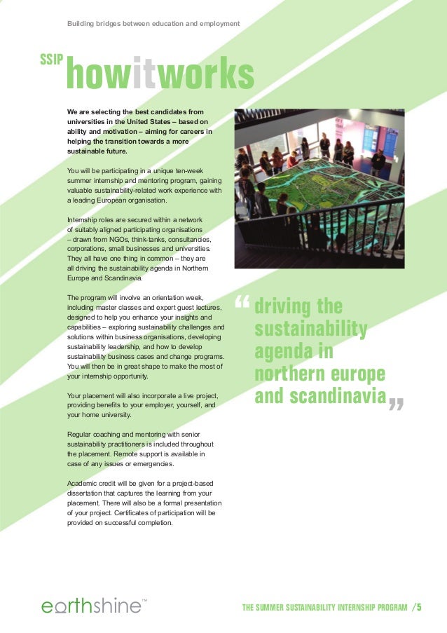 Earthshine Summer Sustainability Internship Program (SSIP)