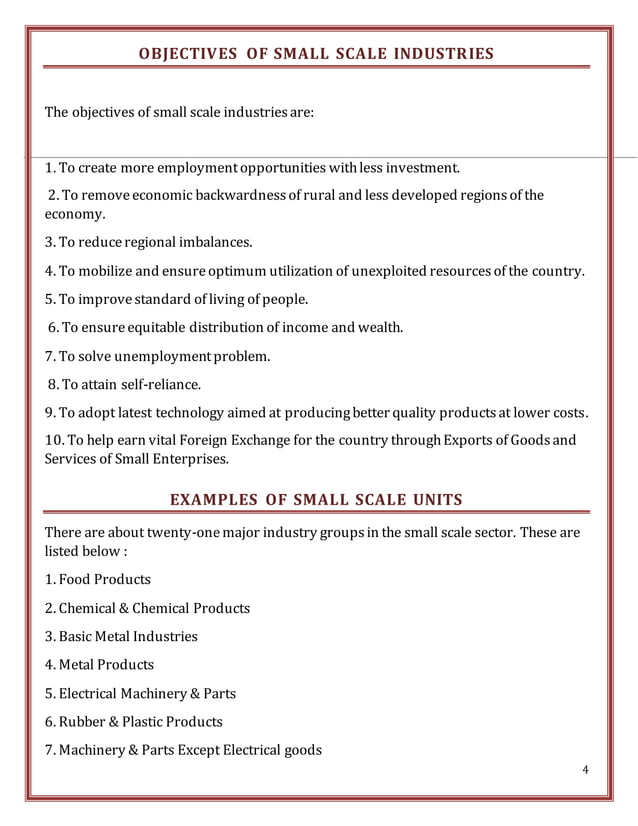 Small Scale Industries. | DOCX | Manufacturing Industry | Industries