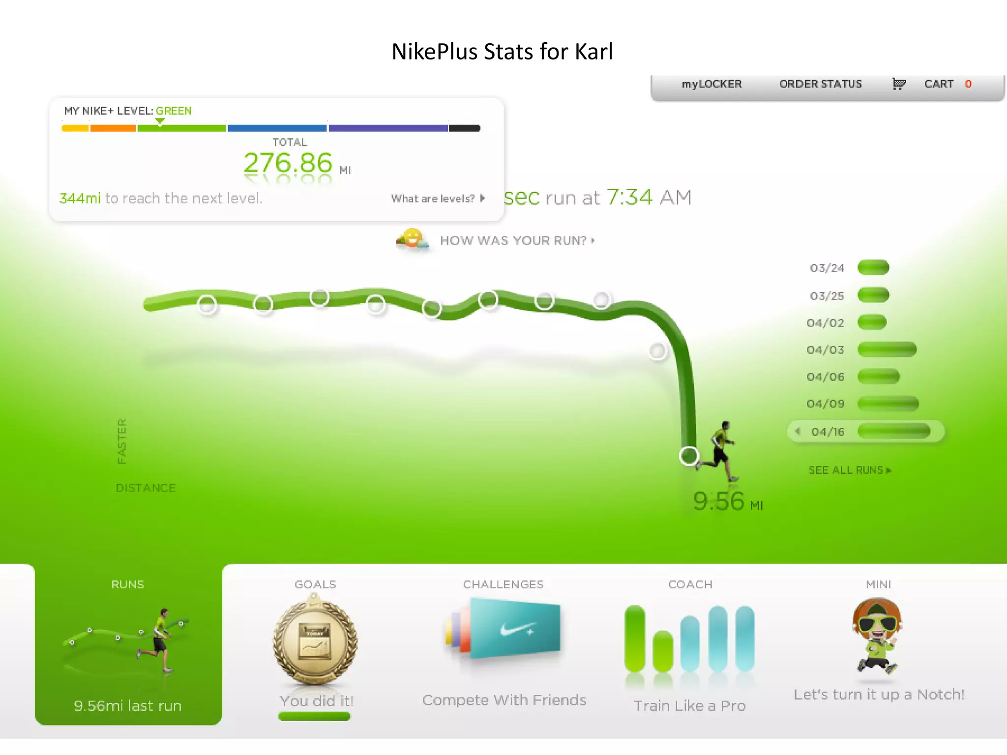 NikePlus Stats for Karl
 
